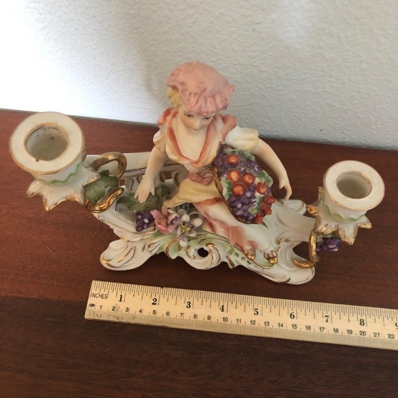 Hollywood Regency 1950s Japan Rococo Figural Candle Holders for Tapers - Picture 3 of 9